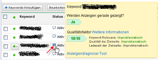 AdWords Qualitaetsfaktor