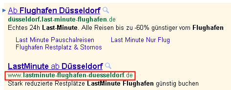 Lange URLs in AdWords