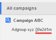 Adgroup name suffix
