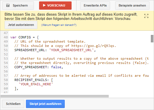 AdWords Scripts Config Parameter 1