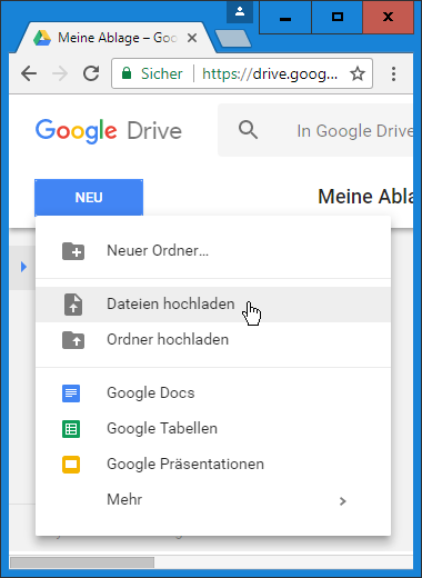 AdWords Script in Google Drive hochladen